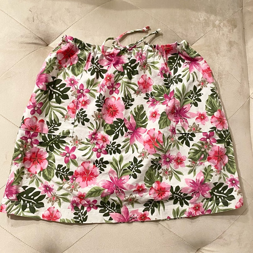 LA Movers Adjustable Waist Floral Mini Skirt
